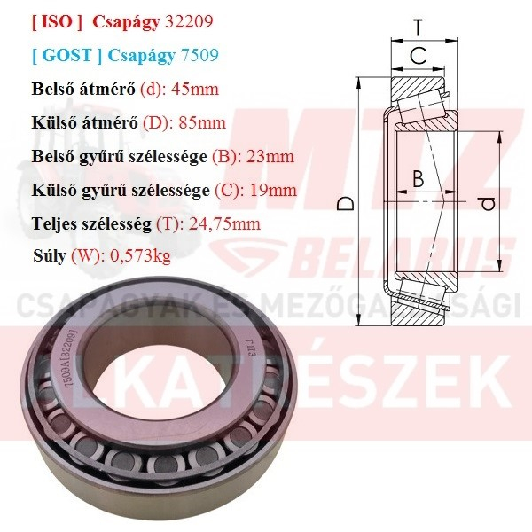 Csapágy 32209 GPZгпз-36